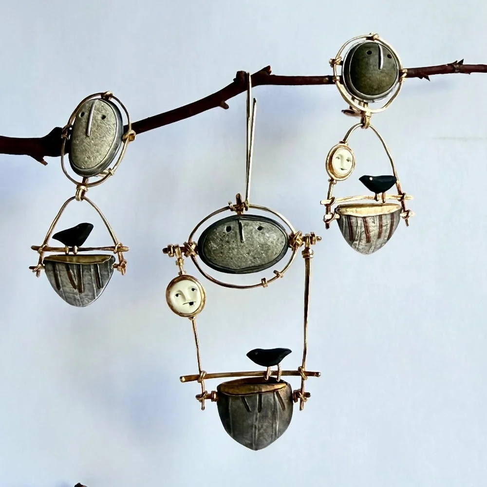 Carolyn Morris Bach Brooch and Earrings Set - Picture 1 of 15